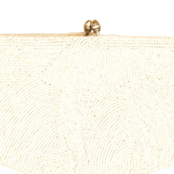 Walborg Vintage Cream Beaded Clutch Evening Handbag Small - Picture 6 of 6